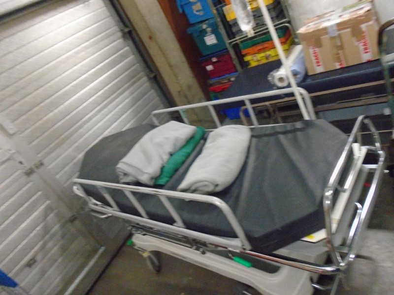 Patient trolley white mattress 